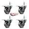Service Caster Semi Steel Swvl Grip Ring Caster Set 4 w/4'' Wheel&7/16'' Stem-4 Swvl w/TTL BRK, 4PK SCC-GRTTL20S414-SSS-716138-4 - alternate 3